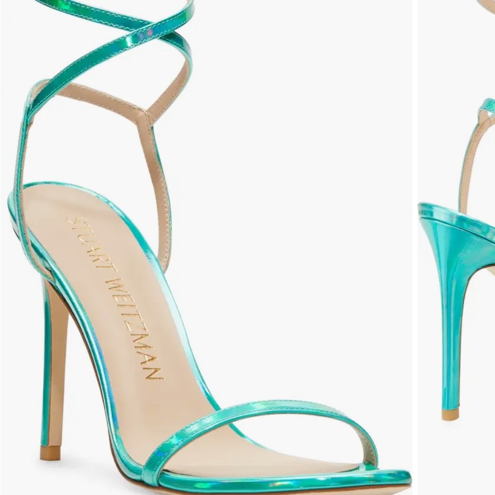 Stuart Weitzman turquoise Blue Strappy Heels